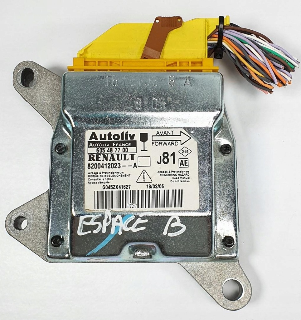 фото №1, Модуль блок управления подушка безопасности renault espace iv 8200412023 605487700