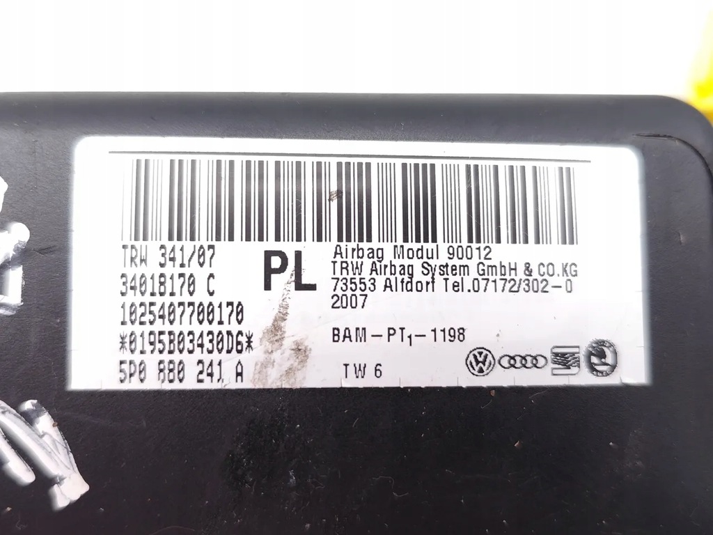 фото №7, Seat altea xl подушка повітряна подушка безпеки сидіння перед лівий 2014 mpv 4/5dr