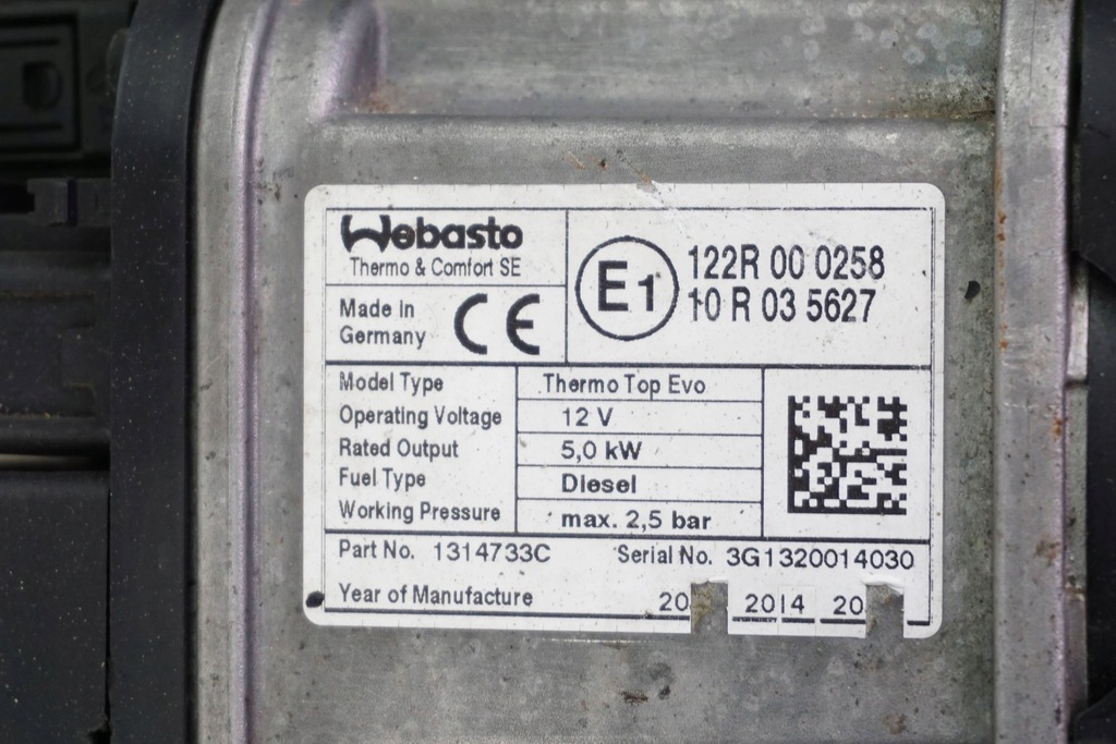 фото №11, Обогреватель стояночный webasto opel zafira astra cascada 1314974b