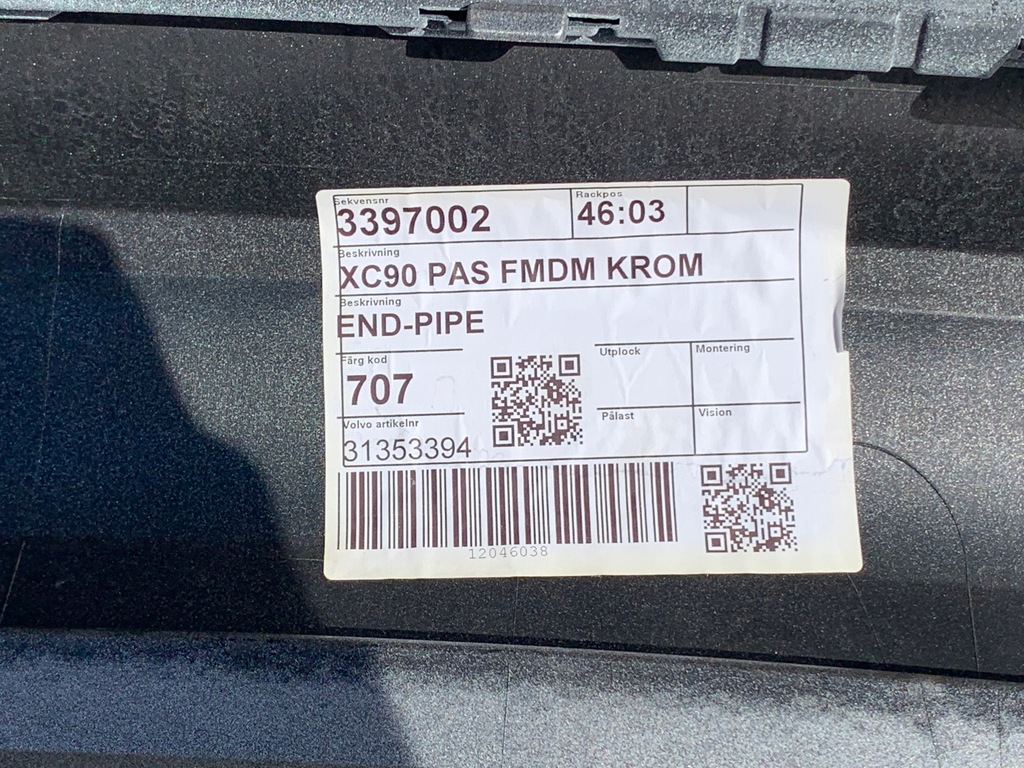 фото №16, Спойлер бампера задняя 2xpdc volvo xc90 ii 31353430