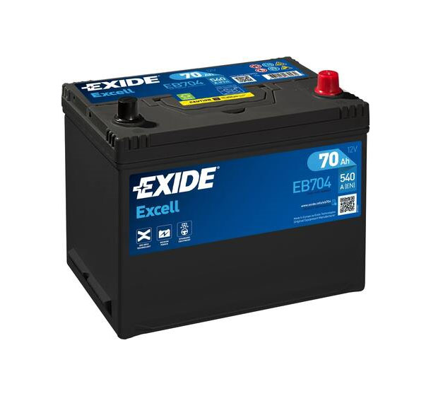 фото №1, Акумулятор exide excell 12v 70ah 540a p+ eb704