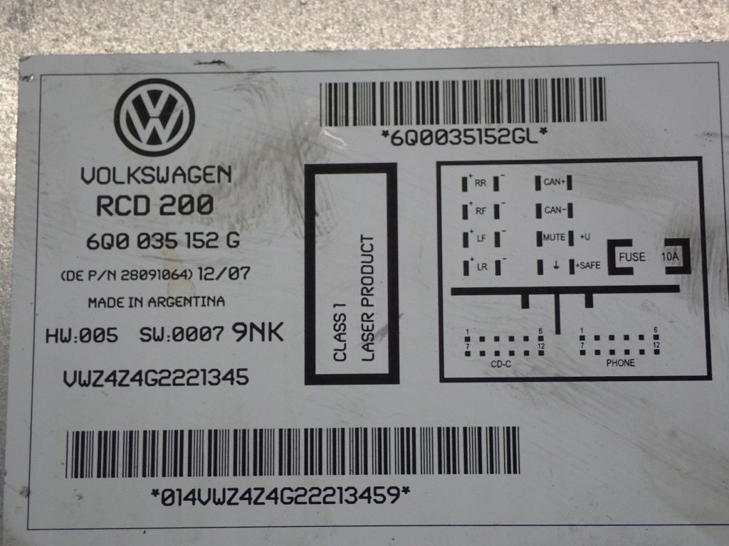 фото №10, Vw polo iv 9n 05-09 радіо cd 6q0035152g