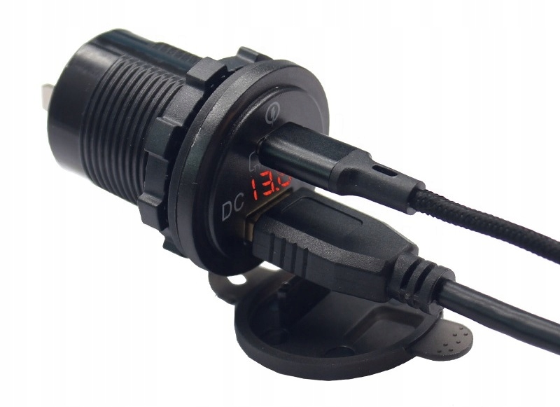 фото №12, Зарядний пристрій woltomierz панель usb qc3.0 + pd usb c швидкі заряджання 63w