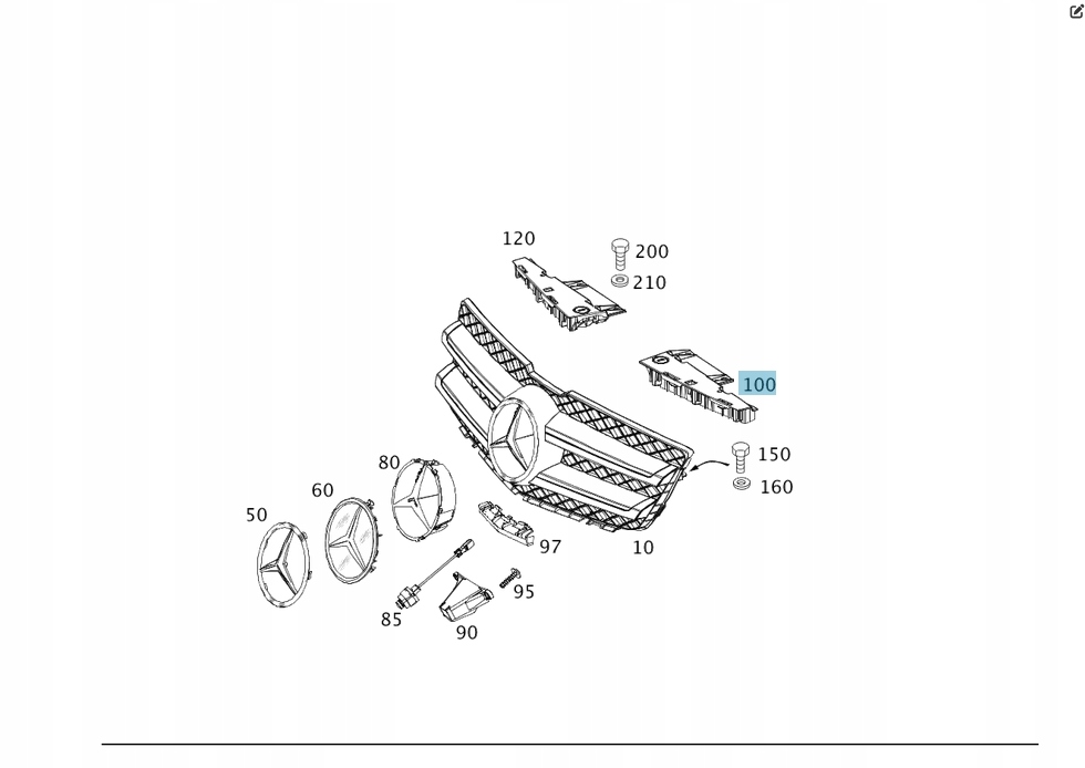 фото №1, Лівий кронштейн кронштейн решітка радіатора do pas передній mercedes glk w204