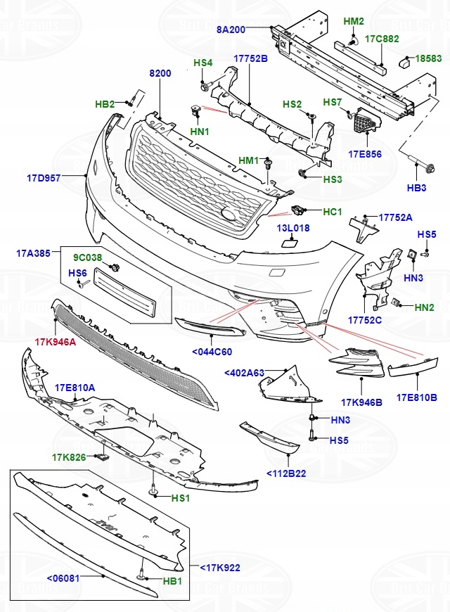 фото №3, Средняя решётка впуск воздуха land rover range rover velar l560 lr106788