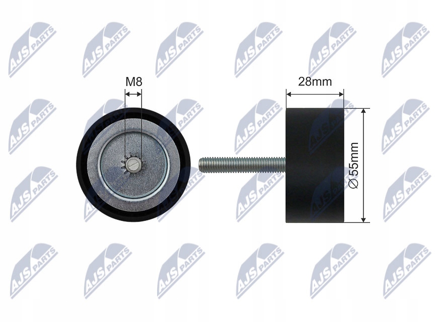 Ролик натяжителя, ремень клиновой многоручьевой nty rnk-pl-030 Цена