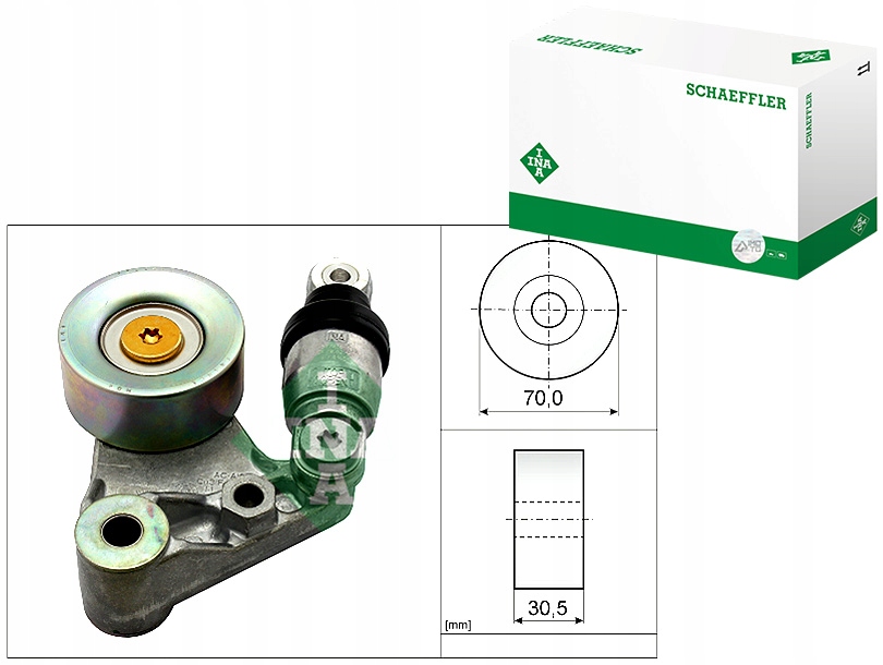 фото №1, Натягувач ремінь клиновий nissan cabstar patrol gr v 3.0d 05.00- ina