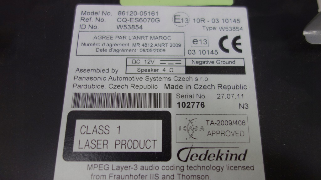 фото №4, Toyota avensis t27 радіо cd 86120-05161