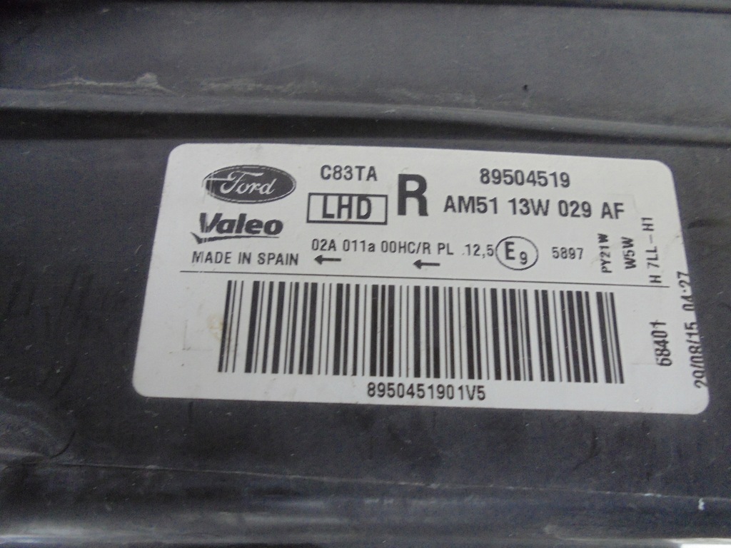 фото №6, Фара правий лампа права ford c-max 10-15 enery 14- am51-13w029-af