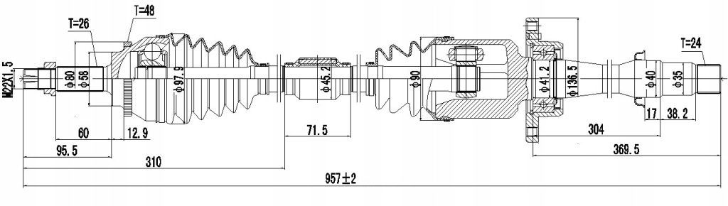 фото №2, Приводной вал правая toyota avensis / avensis kombi