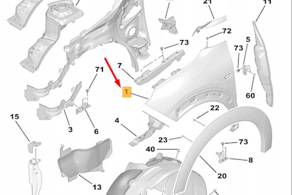 фото №7, Citroen c4 cactus крила передній лівий 9822716980 новий оригінальний