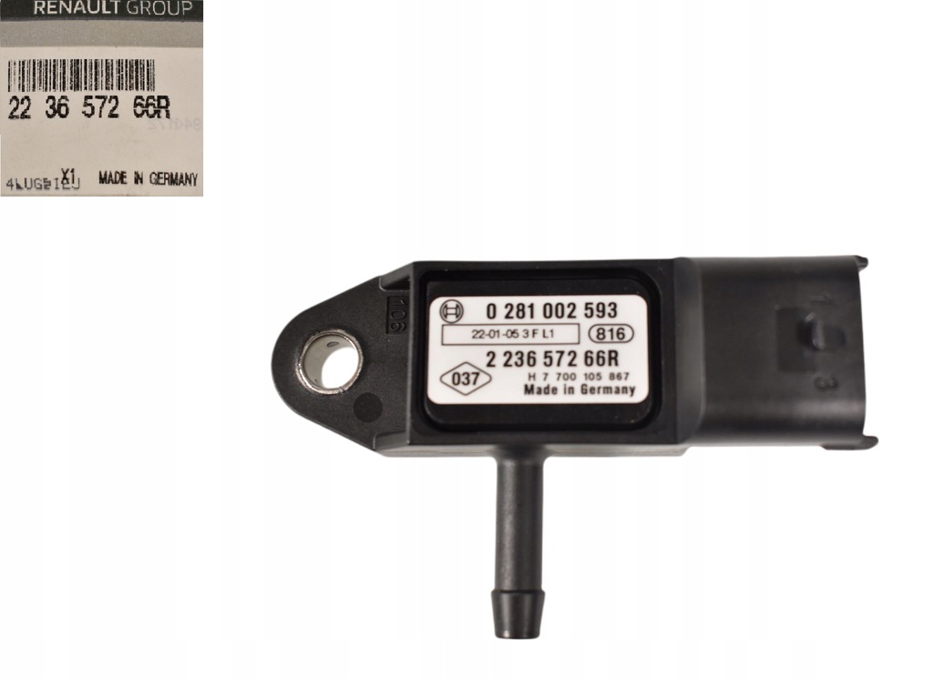 фото №10, Датчик ciśniania наддува 1.9 dci 0281002593