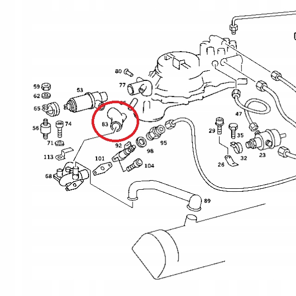 Mb s-class w126 fuel інжектор холостий air керування клапан шланг a1170941282 Ціна