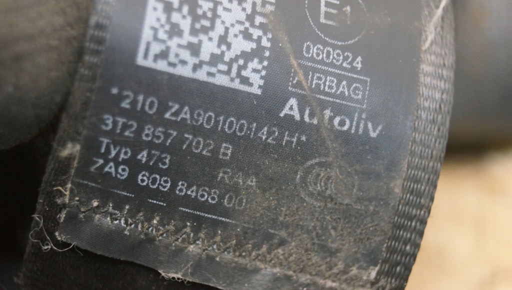 фото №10, Pas безопасности правый перед skoda superb ii 3t2857702b