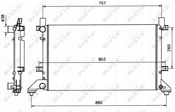 58240 nrf радиатор воды vw lt 2.5tdi 96- Оригинал