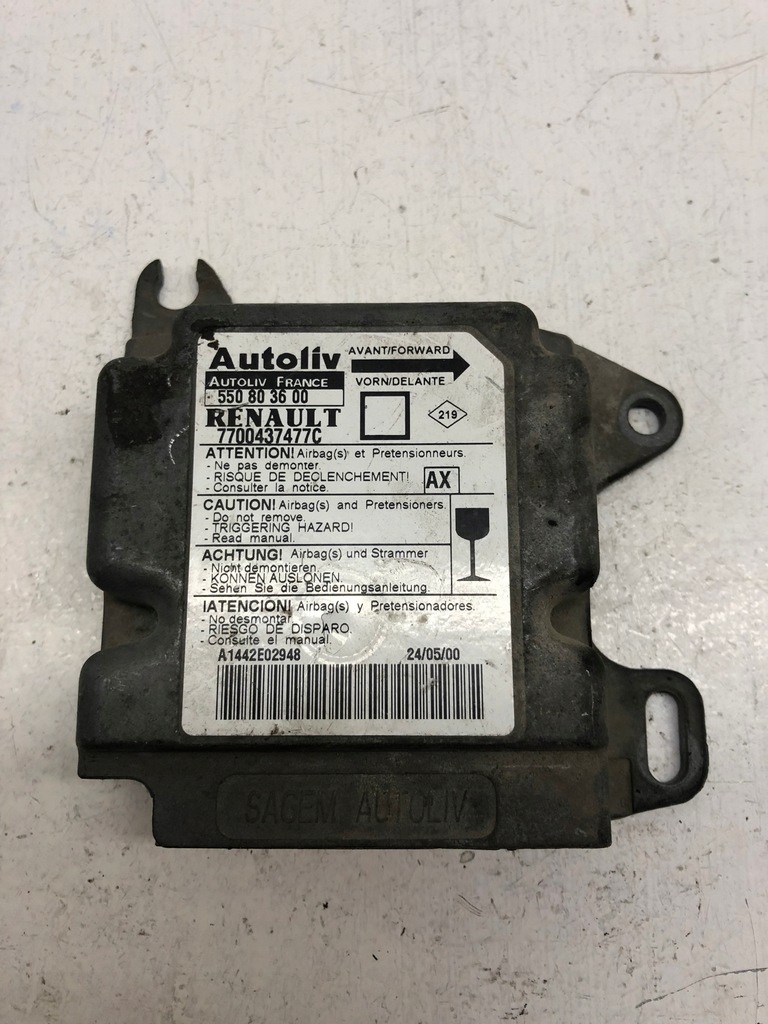 фото №1, Модуль датчик подушка безопасности renault 7700437477c