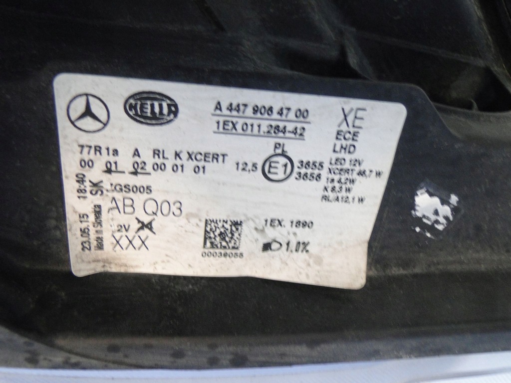 фото №9, Mercedes v klasa w447 447 лампа правая led ils