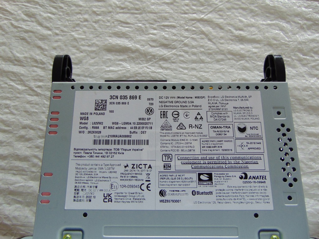 фото №7, Vw passat b8 радіо lift nowe 3cn035869e