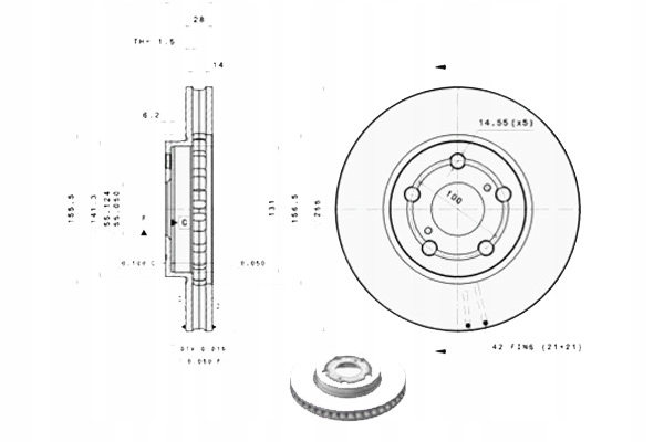 фото №1, Диск гальмівний. toyota carina e 94-97