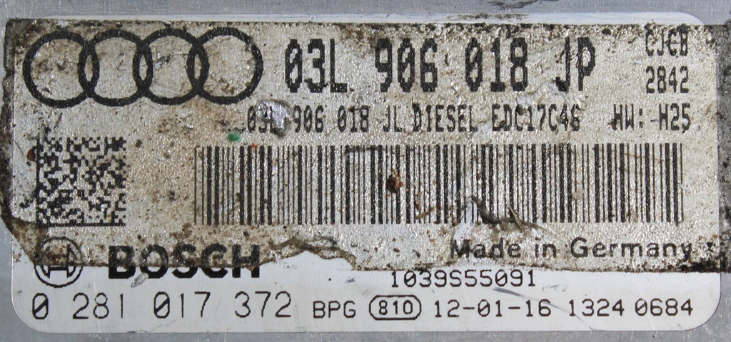 фото №5, Audi a4 бортовий комп'ютер двигуна 03l906018jp 0281017372