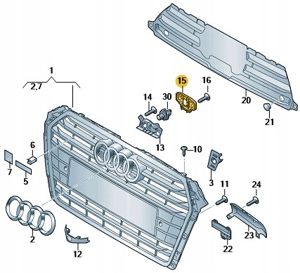 фото №2, Пластина кріплення камери решітка audi a4 b9 a5 f5