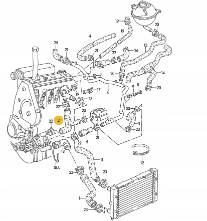 Пабтрубок  труба радиатора 028121053l Оригинал