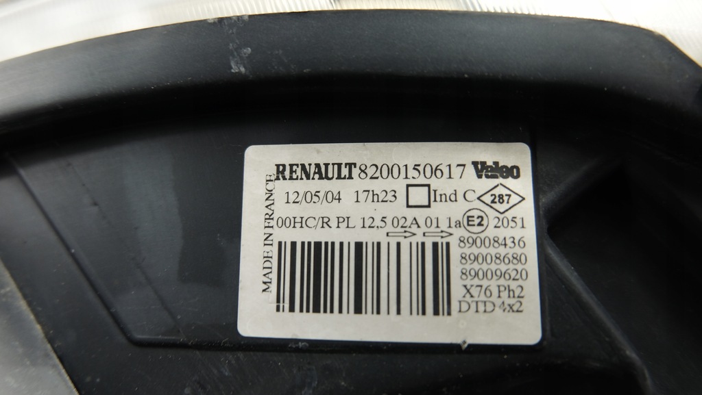 фото №9, Renault kangoo i lift лампа фара права 8200150617