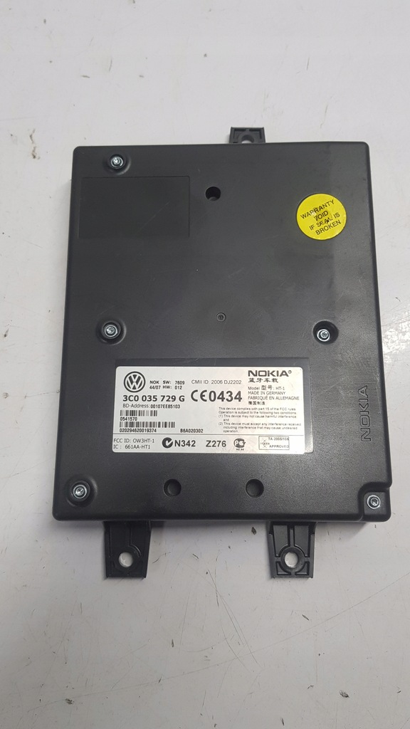 фото №1, Модуль блок керування bluetooth volkswagen оригінальний номер 3c0035729g