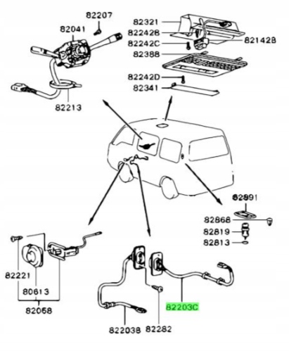фото №6, Переключатель, контакт дверь задняя mitsubishi l300 оригинальный номер mb434318