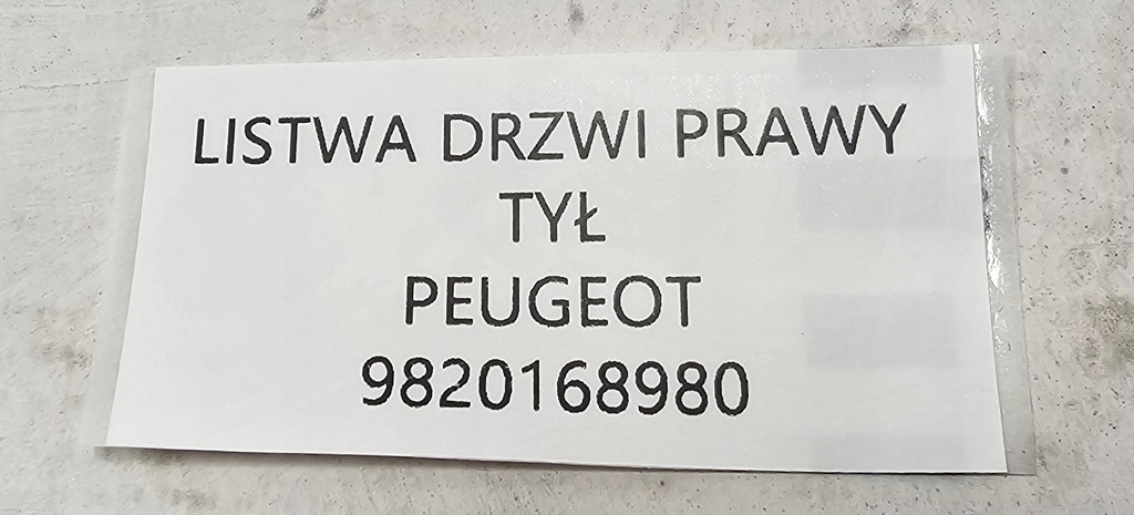 фото №10, Nowa org молдинг дверь правый задняя peugeot rifter - 9820168980