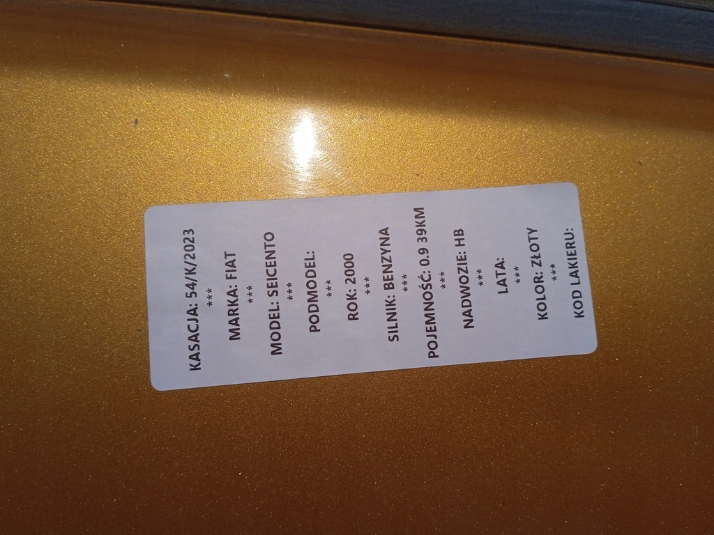 фото №6, Дверь левый перед fiat seicento