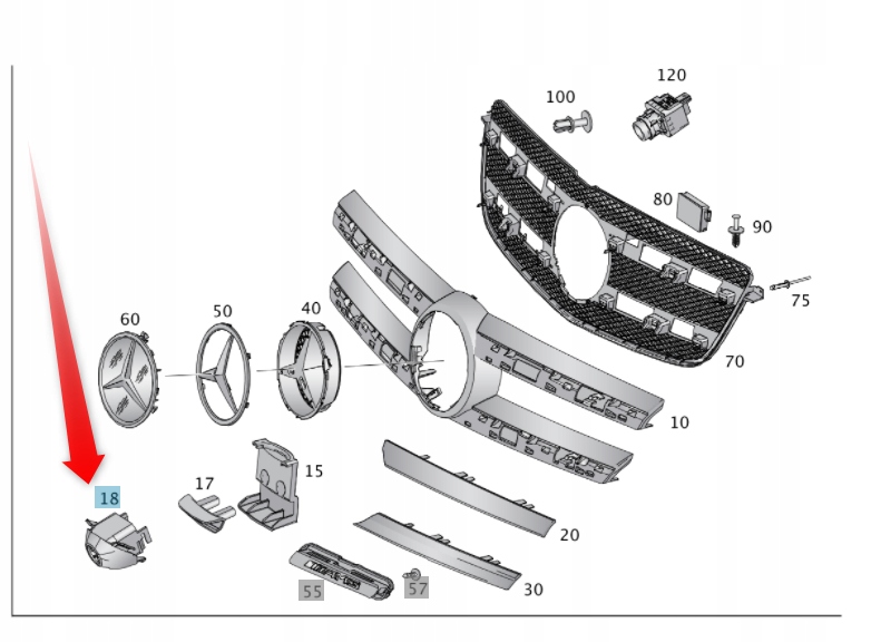 Защита кронштейн камеры перед mercedes gl gls amg в Украине