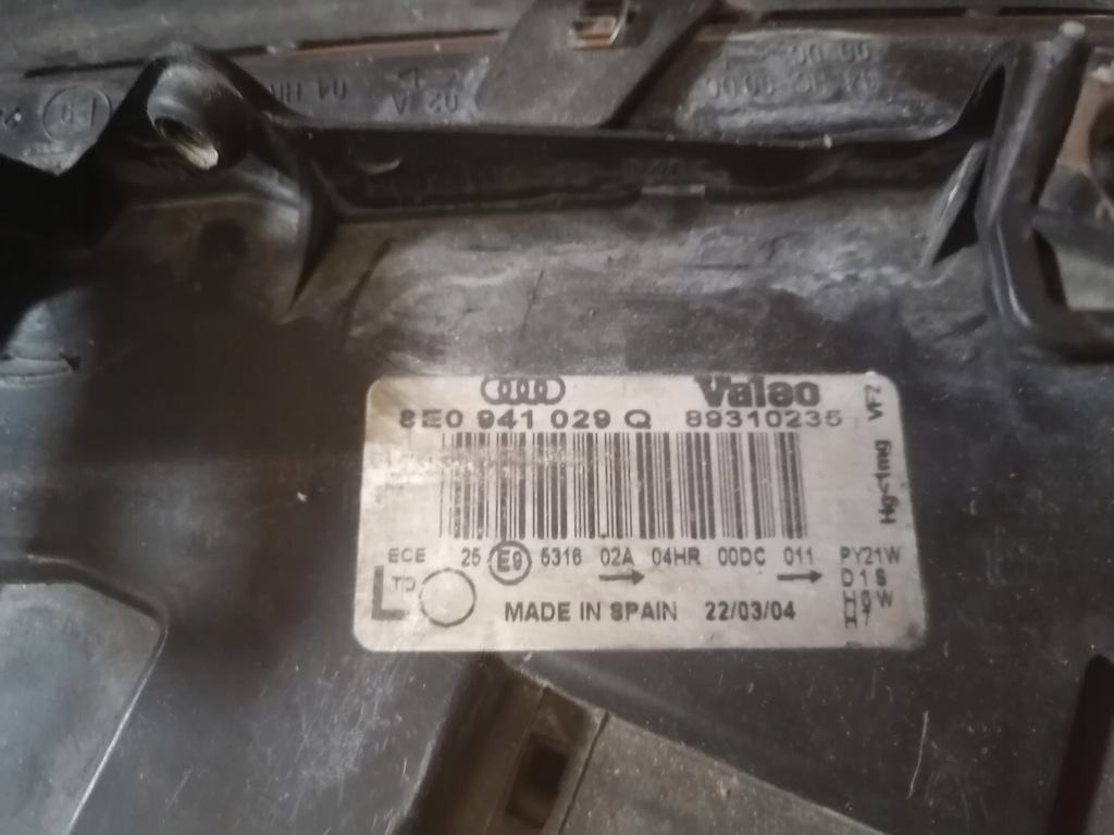 фото №11, 8e0941029q лампа левая a4 b6 ксенон