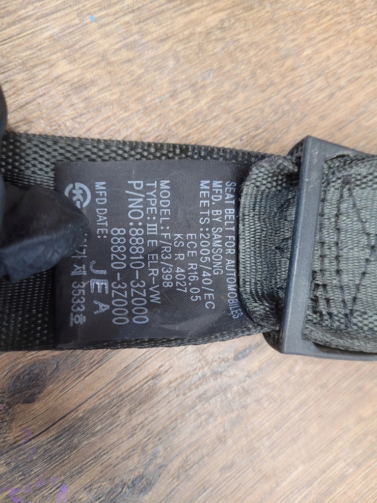 фото №7, Pas безопасности правый перед hyundai i40 14r- 88820-3z000tx