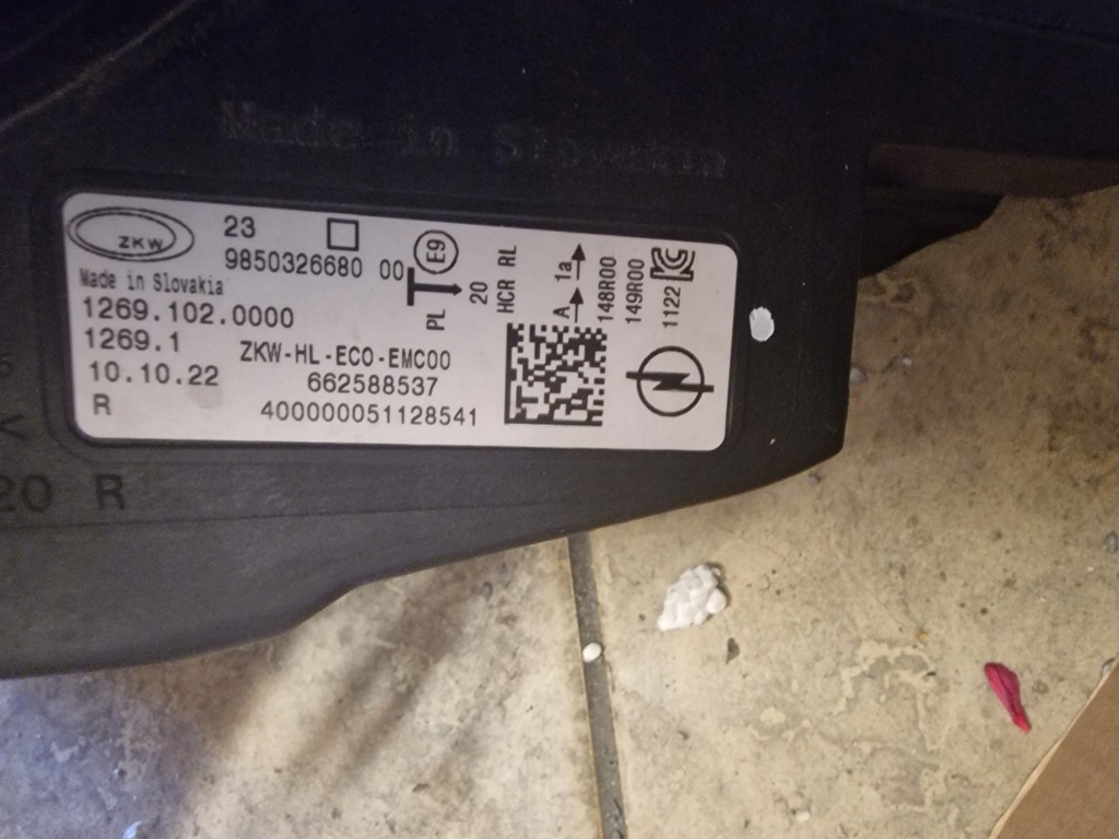 фото №6, Лампа перед передняя opel astra 6 l комплект led 9850326680 9850326980