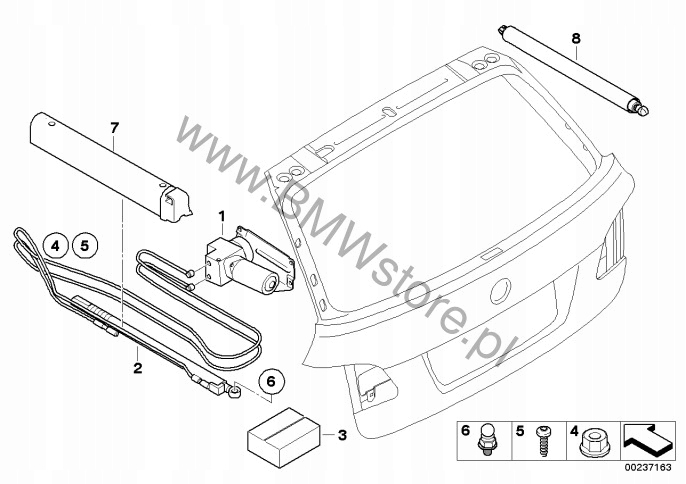 фото №10, Bmw 5 e61 привод электрический крышки багажника насос жгут 7163662 комплект