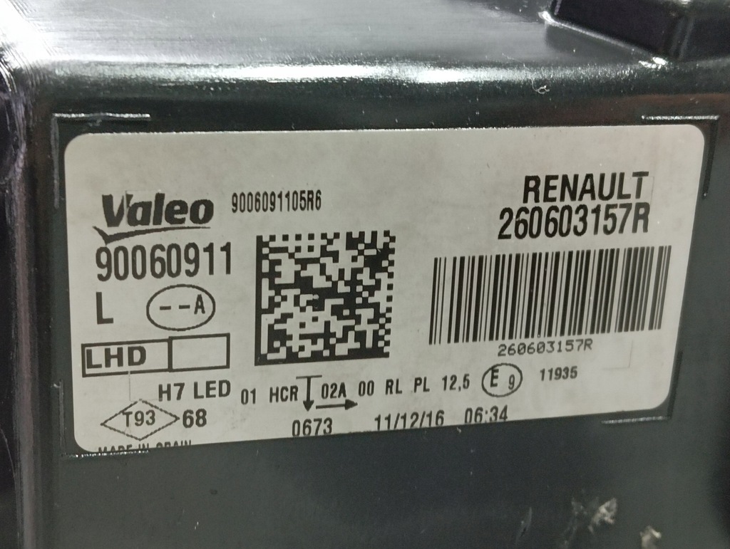 фото №9, Лампа led лівий перед передня renault megane iv 260603157r