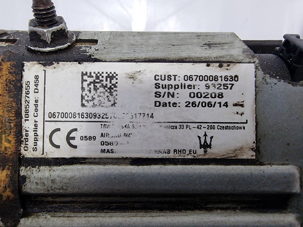 фото №6, Maserati ghibli 2014 подушка воздушная подушка безопасности защитная колени