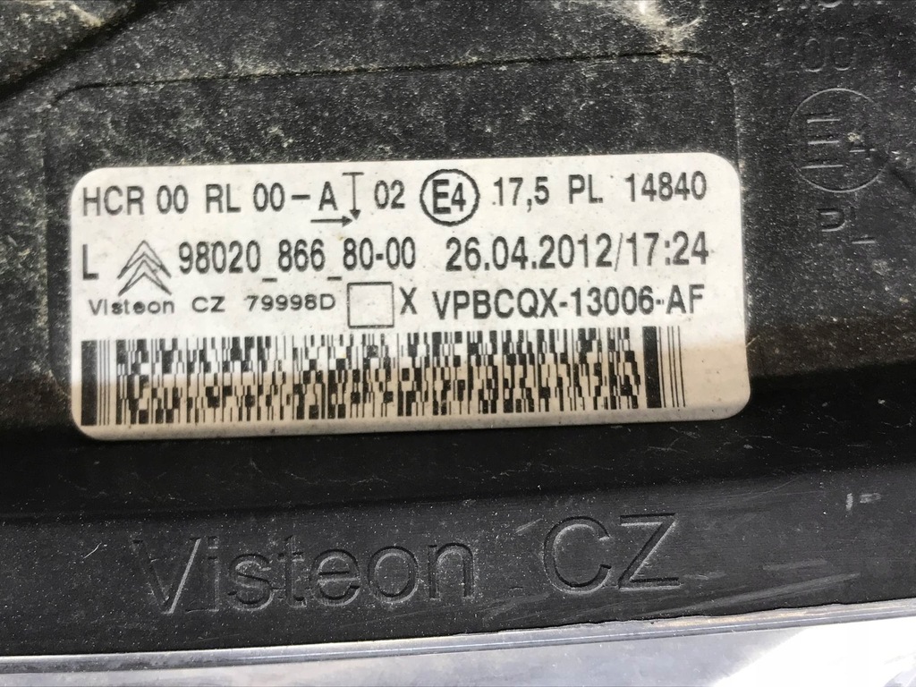 фото №12, Citroen ds5 лампа лівий перед ліва передня led лінза europa 9802086680