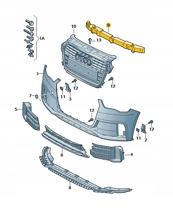 Купить Абсорбер пена передний бампера audi a1 przedlift aso оригинал