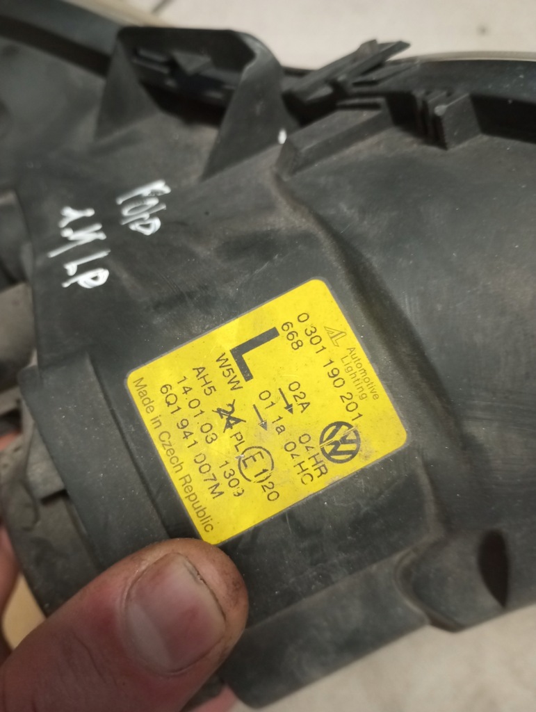 фото №6, Vw polo 9n лампа левая перед передняя оригинальный номер europa 6q1941007m