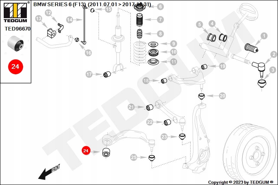 Втулка ричаг. bmw p. 5 f10/6 f13 10- нижний le/pr передняя внутренний. в Украине