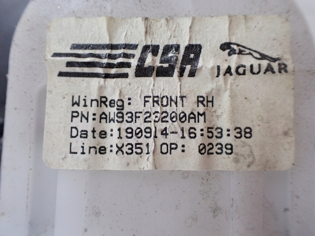 фото №9, Механизм подъёма окон jaguar xj 351 правый перед d3606.00 aw93f23200am