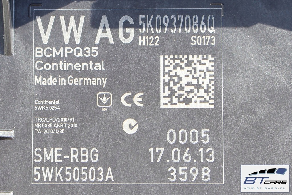 фото №8, Vw scirocco eos tiguan модуль блок управления блок управления бортовой сетью bcm 5k0937086q 5k0 937 086