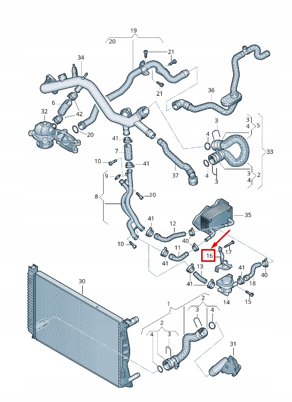 фото №1, Audi q7 4l двигун water насос кронштейн 06e121521f original