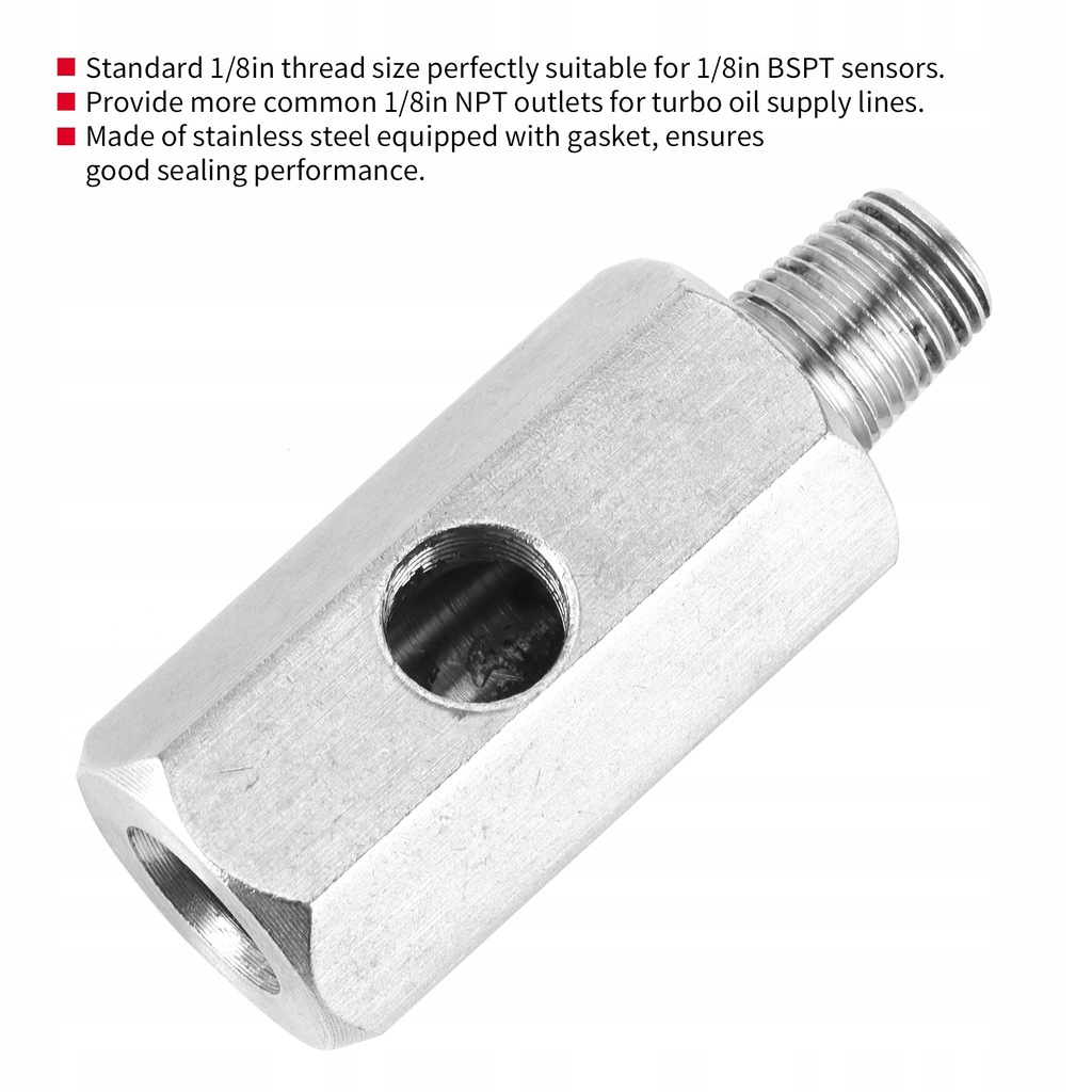 фото №14, Тройник датчика тиску оливи bspt 1/8 cala