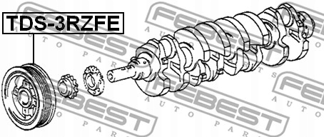 фото №10, Шків колінчастого вала колінчастого 3rzfe febest tds-3rzfe