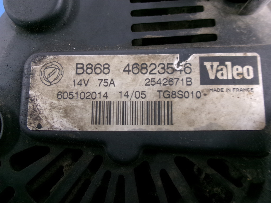 фото №5, Fiat panda ii 1.3d генератор 46823546 valeo 2542671b проверенный