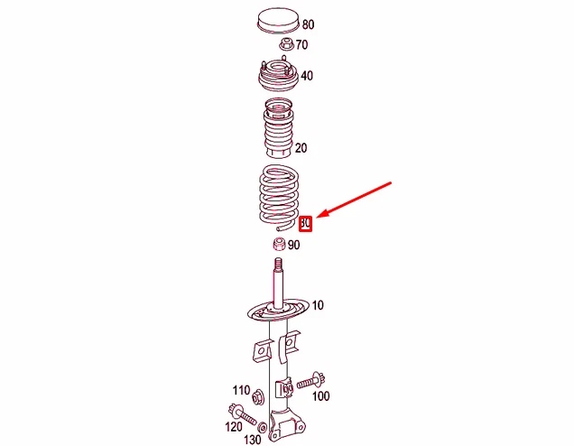 Купити Mercedes-benz slk r171 пружина направляюча передня a1713211704