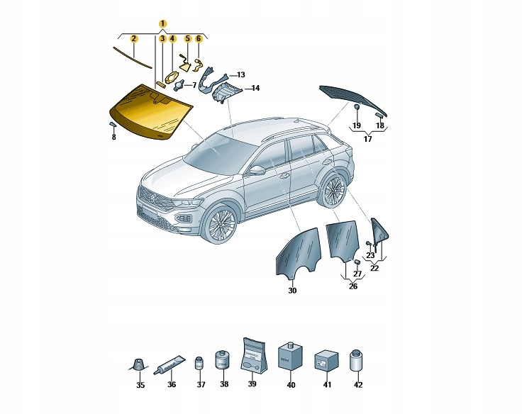 фото №1, Стекло передняя лобовое стекло зелёные vw t-roc oe: 2ga845011snvb